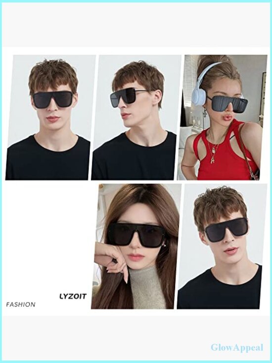 Oversized Polarized Rimless Shield Sunglasses UV400 Rimless Oversized Shield Square Sunglasses UV400 Polarized main image 2